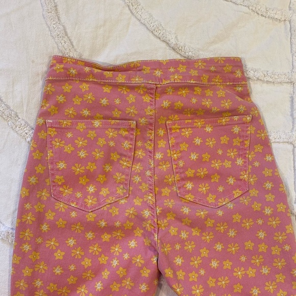 Zara Pink&Yellow Floral Jeans Size 6 - Picture 6 of 8